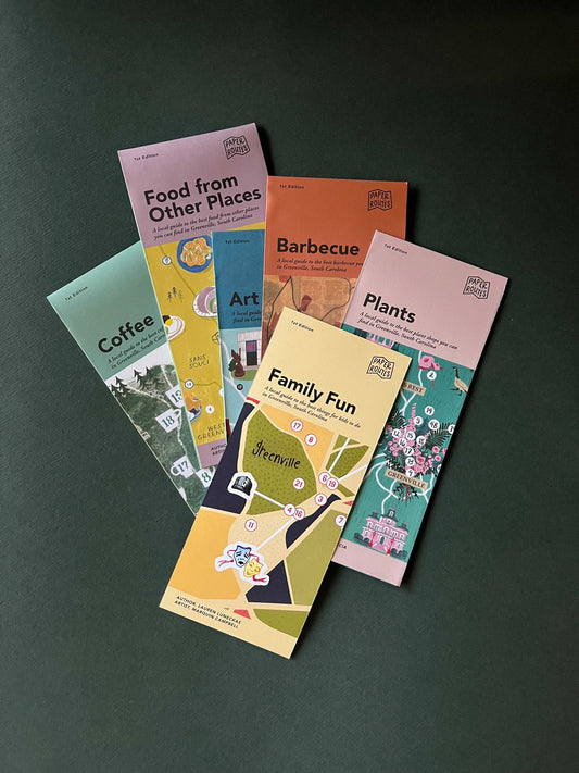 Complete set of six Greenville, SC Illustrated Maps