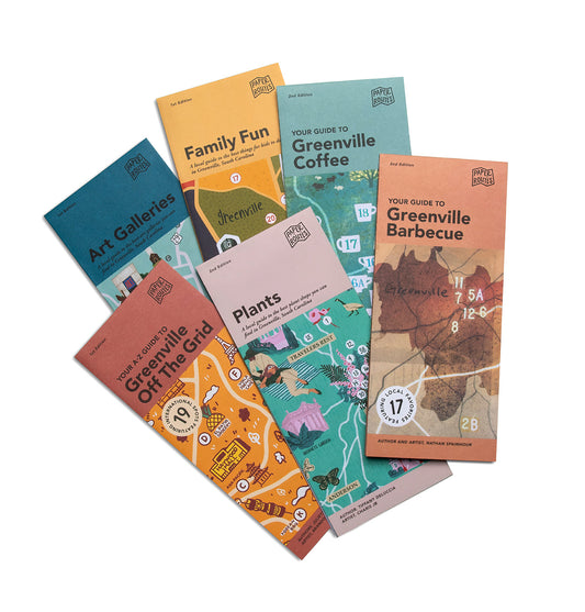 Set of six Greenville, SC Illustrated Maps