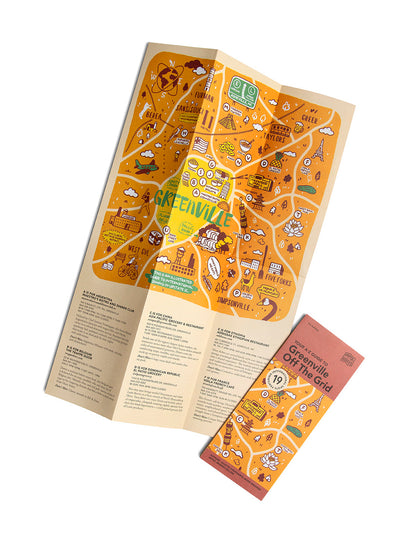 Set of six Greenville, SC Illustrated Maps